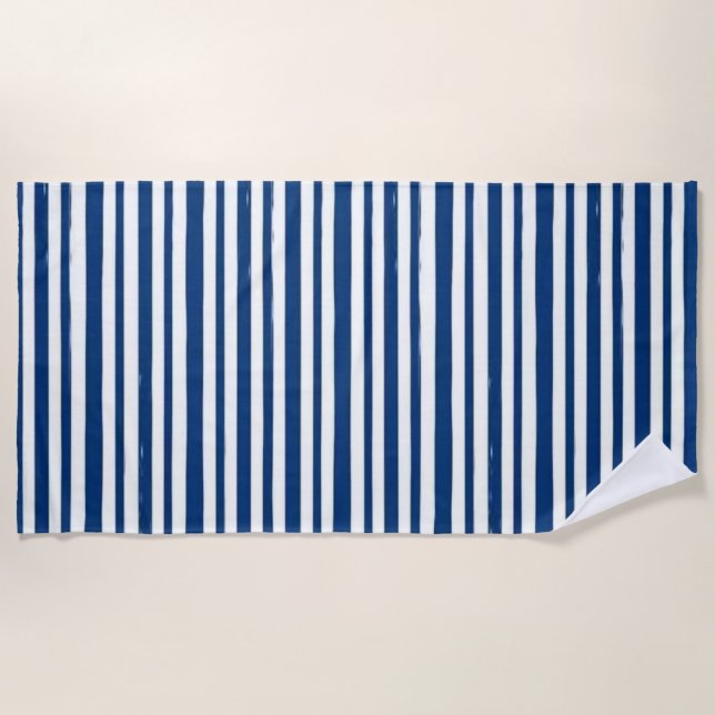Strandtuch Frühling Robuste Blau-Weiß-Streifen (Vorderseite)