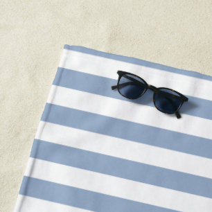 Strandtuch Frühlingspastell Blau & Weiß gestreift