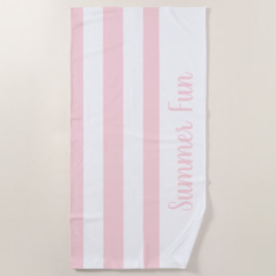 Strandtuch Frühlingspastell Rosa & Weiß gestreift