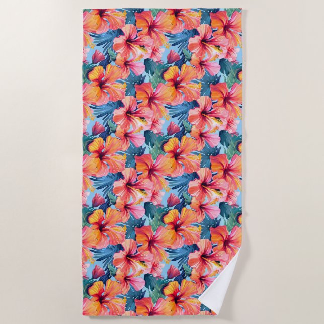 Strandtuch für tropische Blume (Vorderseite)