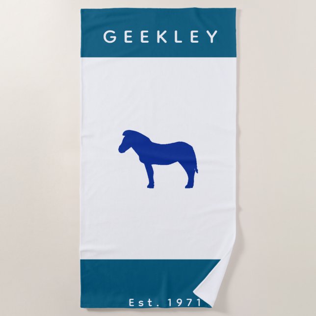 Strandtuch GEEKLEY marine Logo (Vorderseite)