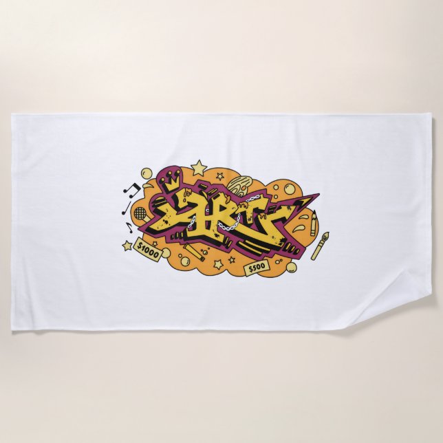 Strandtuch Kunst Graffiti (Vorderseite)