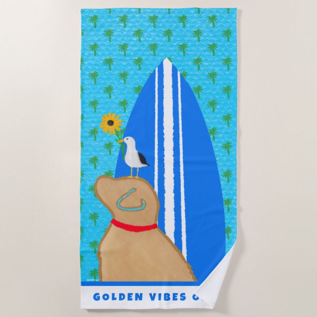 Strandtuch mit goldenen Vibes (Vorderseite)