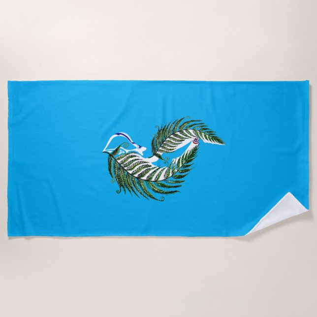 Strandtuch NZ Aotearoa Farnendesign (Vorderseite)