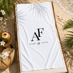 Strandtuch Personalisiertes Paar-Monogramm-Hochz