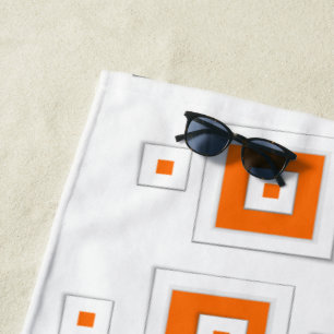Strandtuch Spring Orange & Weiß Quadratisch