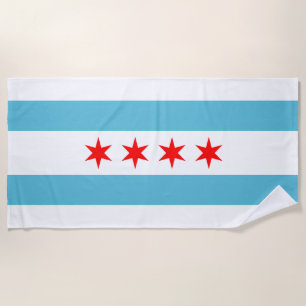 Strandtuch unter der Flagge von Chicago