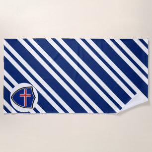 Strandtuch unter isländischer Flagge