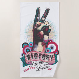 Strandtuch – Victory Peace & Love Pop-Art Design