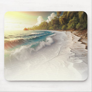 Stranduntergang im Paradies Rustikal Küste Mousepad