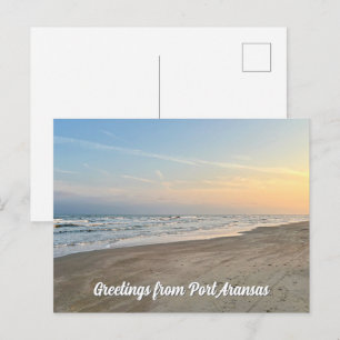 Stranduntergang Port Aransas Texas Fotografie Postkarte