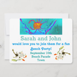 Strandurlaub, Coole Krabbenkunst Einladung