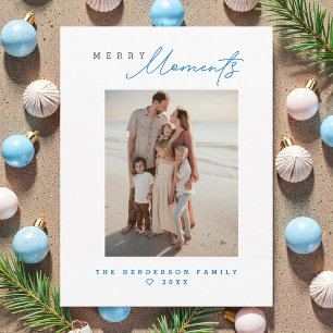 Strandurlaub-Familien-Weihnachtsfoto Feiertagskarte