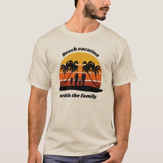 Strandurlaub, Familienurlaub im vintage retro Stil T-Shirt (Vorderseite)