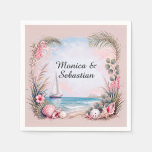 Strandurlaub Küsten-Segelszene Serviette