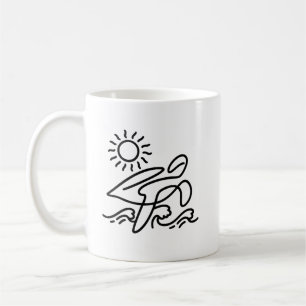 Strandurlaub mit Meeresschildkröte Minimalistische Kaffeetasse