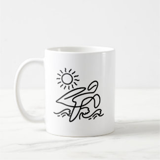 Strandurlaub mit Meeresschildkröte Minimalistische Kaffeetasse