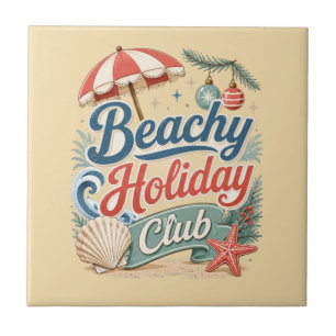 Strandurlaubsclub Retro-Küstenweihnachten Fliese