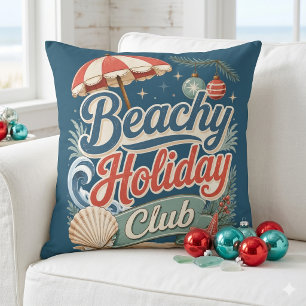 Strandurlaubsclub Retro-Küstenweihnachten Kissen