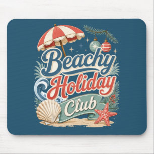 Strandurlaubsclub Retro-Küstenweihnachten Mousepad