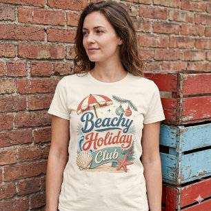Strandurlaubsclub Retro-Küstenweihnachten T-Shirt