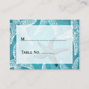 Strandutenplatecards Starfish Blue Platzkarte