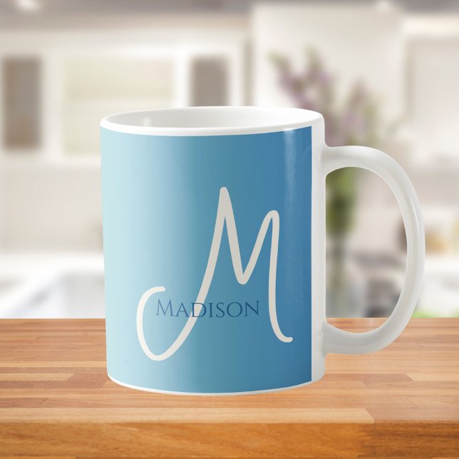 Strandverlauf-Monogramm  Kaffeetasse (Von Creator hochgeladen)