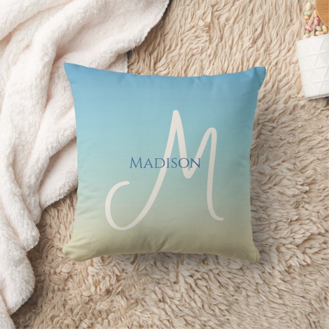 Strandverlauf-Monogramm  Kissen (Decke)
