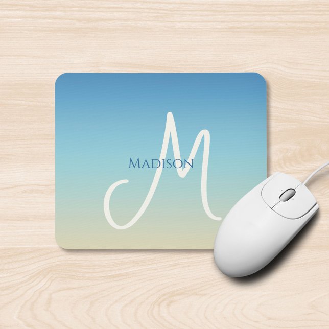 Strandverlauf-Monogramm  Mousepad (Von Creator hochgeladen)