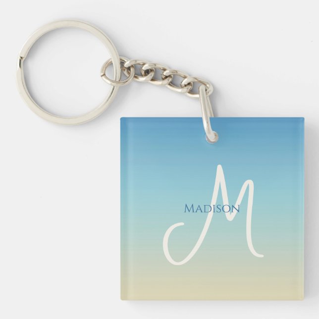 Strandverlauf-Monogramm  Schlüsselanhänger (Vorderseite)