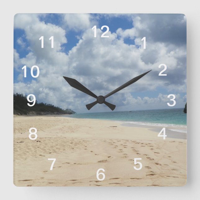 Strandverriegelung Quadratische Wanduhr (Vorderseite)