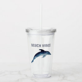 STRANDVIBEN UND WASSERFARBENER DOLPHIN Tumbler Acryltrinkbecher