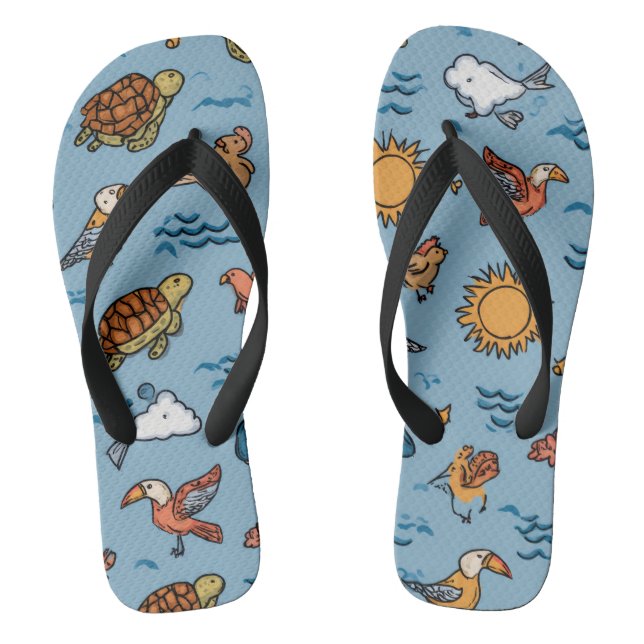 Strandvibes Flip Flops Geschenk bei Sonnenuntergan (Fußbett)