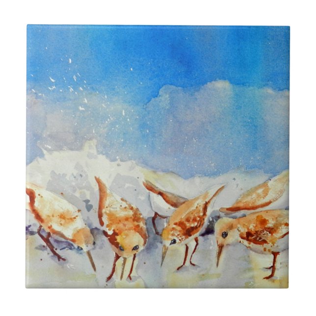 Strandvögel Fliese (Vorderseite)