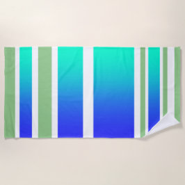 Strandvorm Sand + Surf Aqua Streifen Strandtuch