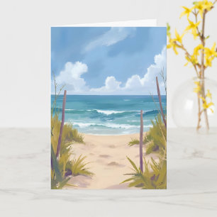 Strandweg   Ozean Aquarell Küstenmalerei Karte