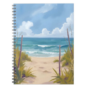 Strandweg   Ozean Aquarell Küstenmalerei Notizblock
