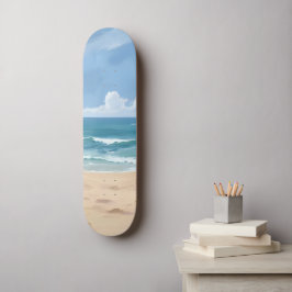 Strandweg | Ozean-Aquarell-Küstenmalerei Skateboard