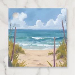 Strandweg | Ozean-Wasserfarbe-Küstenbild Geschenkanhänger