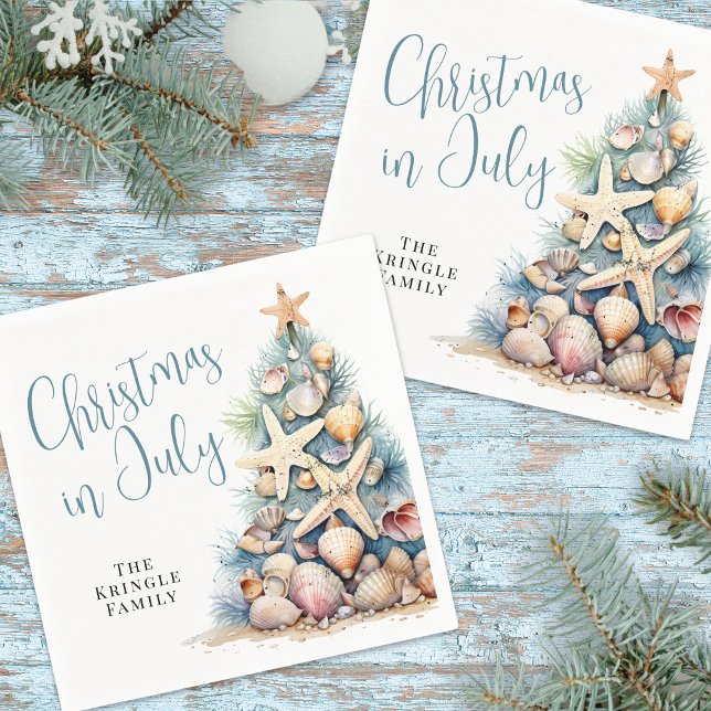 Strandweihnachten im Juli Serviette (Beach Christmas In July Napkins)