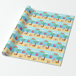 Strandweihnachtsszene Geschenkpapier