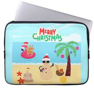 Strandweihnachtsszene Laptopschutzhülle