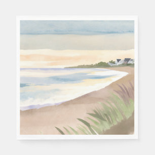 Strandwellen Küstenmeer Aquarell Serviette