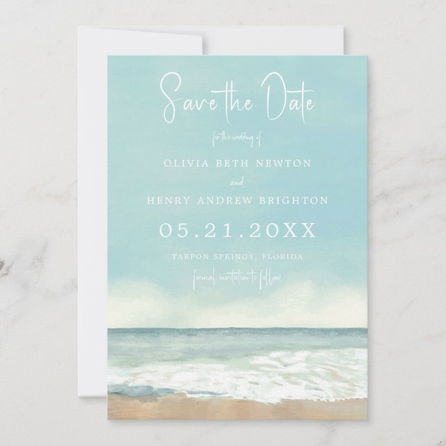Strandwellen Save the Date (Vorderseite)