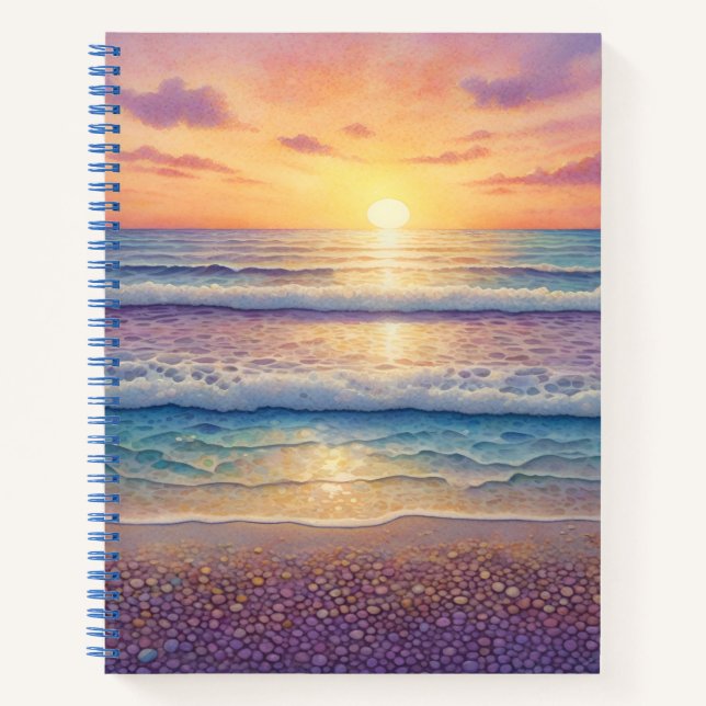 Strandwellen und Strandkunst Notizbuch (Vorderseite)