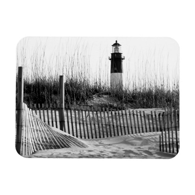 Strandzäune und Leuchtturm Magnet (Horizontal)