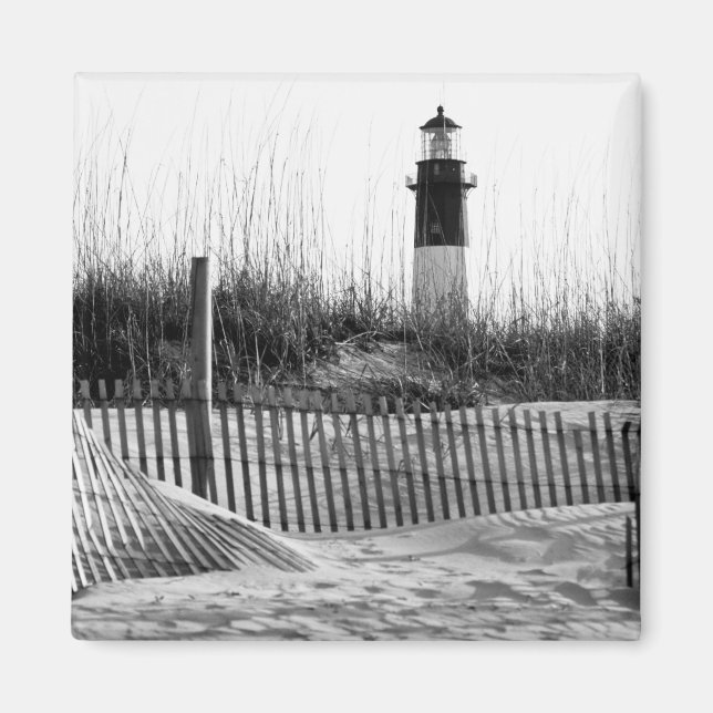 Strandzäune und Leuchtturm Magnet (Vorne)