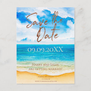 Strandziel Save the Date Watercolor Postkarte