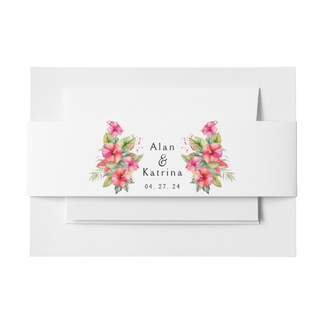 Strandziel tropischer Hibiskus Einladungsbanderole (Vorderseite Beispiel)