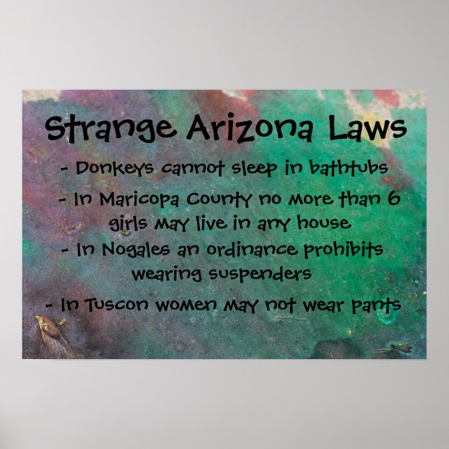 Strange Arizona Laws Poster (Vorne)